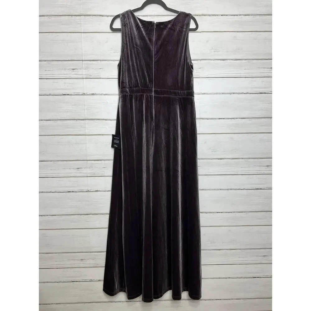 Lulu's Mauve Velvet V-Neck Maxi Dress - Picture 3 of 11